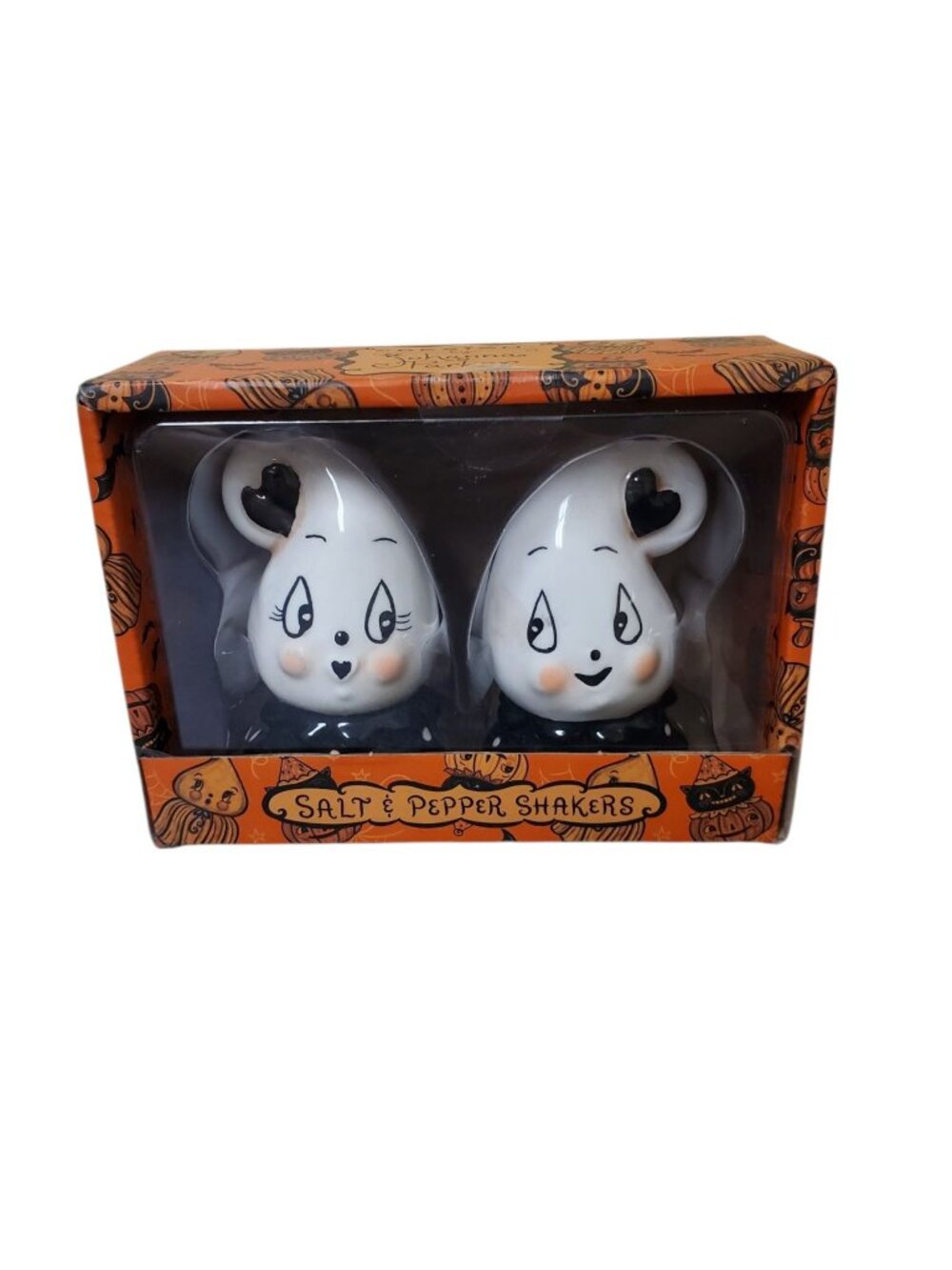 Johanna Parker Vintage Halloween Retro Ghosts Ceramic Salt & Pepper Shakers